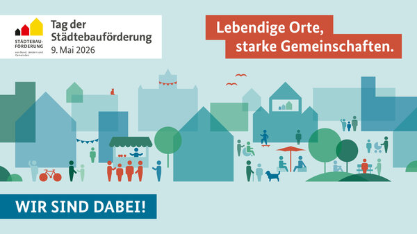 Ein Banner zum Tag der Städtebauförderung am 9. Mai